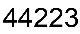 Número 44223 imagen negro