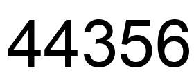 Number 44356 black image