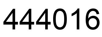 Number 444016 black image