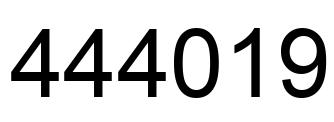 Number 444019 black image
