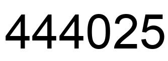 Number 444025 black image