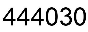 Number 444030 black image