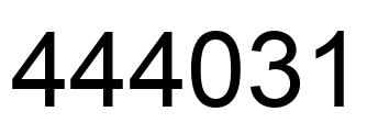 Número 444031 imagen negro