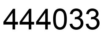 Number 444033 black image