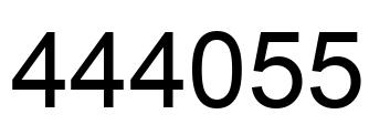 Number 444055 black image