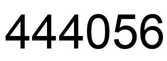 Number 444056 black image