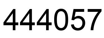 Number 444057 black image