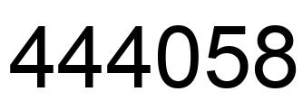 Number 444058 black image