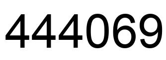 Number 444069 black image