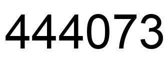 Number 444073 black image