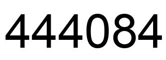 Number 444084 black image