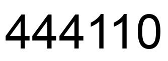 Número 444110 imagen negro