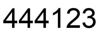 Number 444123 black image