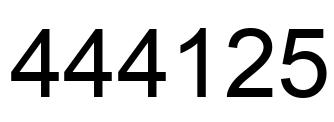 Number 444125 black image