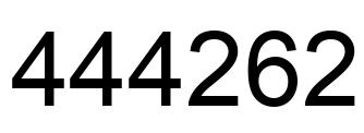 Number 444262 black image
