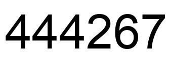 Number 444267 black image