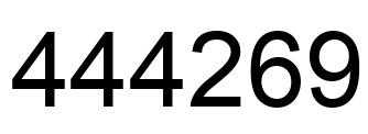Number 444269 black image