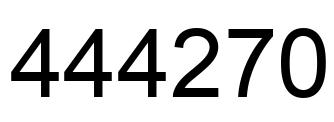 Number 444270 black image