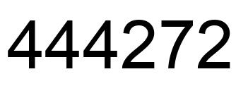 Number 444272 black image
