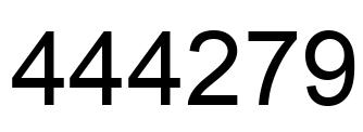 Number 444279 black image