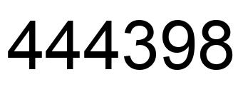 Number 444398 black image
