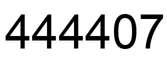 Number 444407 black image