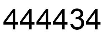 Number 444434 black image