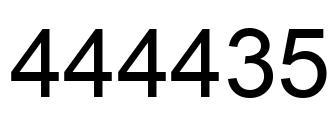 Number 444435 black image