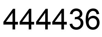 Number 444436 black image