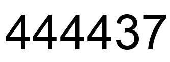 Number 444437 black image