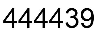 Number 444439 black image
