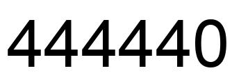Number 444440 black image