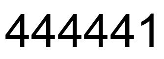 Number 444441 black image