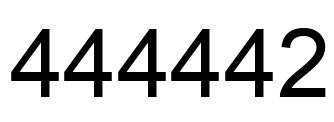 Number 444442 black image