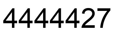 Number 4444427 black image