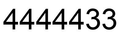 Number 4444433 black image