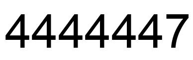 Number 4444447 black image