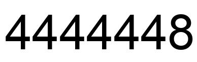 Number 4444448 black image