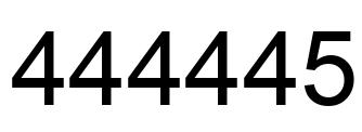 Number 444445 black image