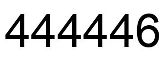 Number 444446 black image