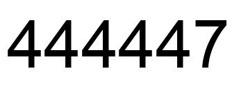 Number 444447 black image