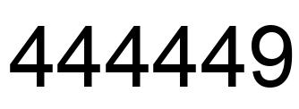 Number 444449 black image
