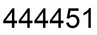 Number 444451 black image