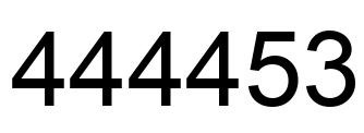 Number 444453 black image