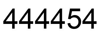 Number 444454 black image