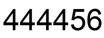 Number 444456 black image