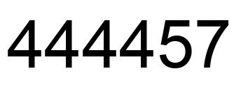Number 444457 black image