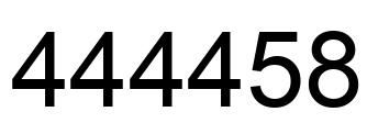 Number 444458 black image