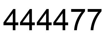 Number 444477 black image