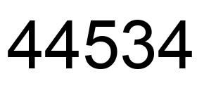 Number 44534 black image
